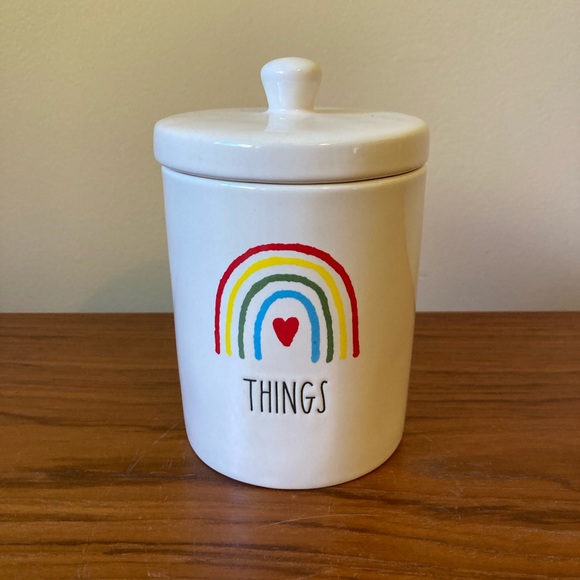 ☘️NEW! Rae Dunn Heart Rainbow “Things” Canister